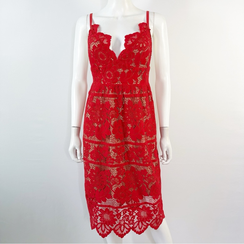 For Love And Lemons Gianna Red Lace Dress